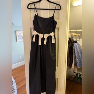 Moon River Black Dress with White Accents